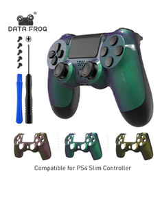 适用PS4 slim手柄改装壳JDM040/050/055个性替换维修变色龙面盖