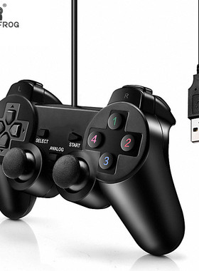 适用于PC电脑WinXP/Win7/Win8/Win10游戏手柄USB有线带震动黑色