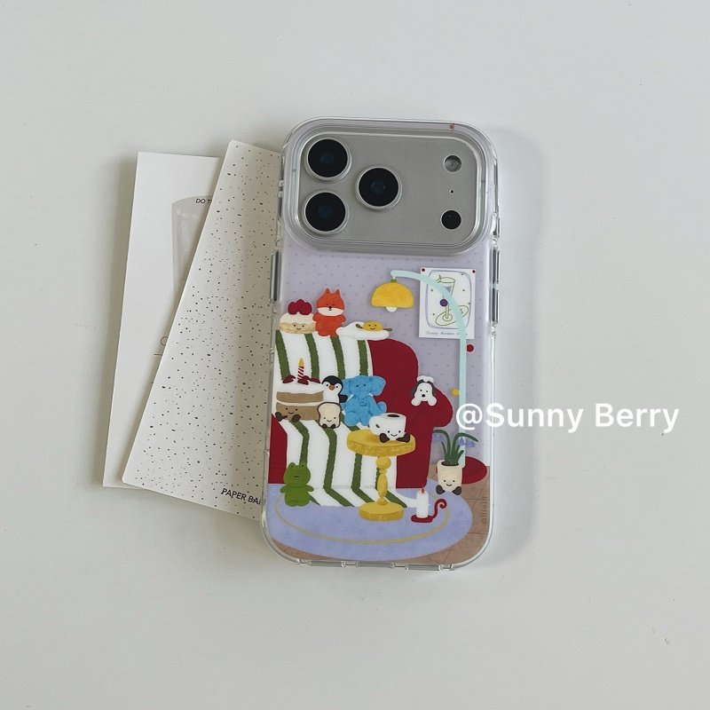 向日的浆果ins韩系小众治愈可爱红沙发卡通公仔台灯插画适用苹果1