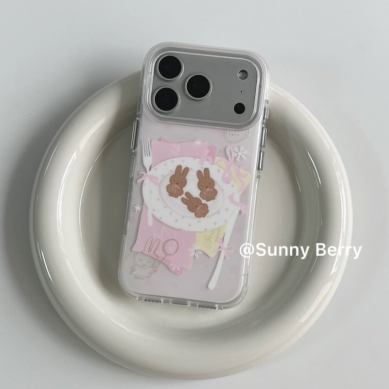 向日的浆果ins韩系小众少女心可爱雪花餐盘饼干兔子插画适用苹果17pro手机壳iphone16promax/15保护套防摔,3C数码配件,手机保护套/壳,淘宝优惠券,粉丝福利购,淘宝优惠卷