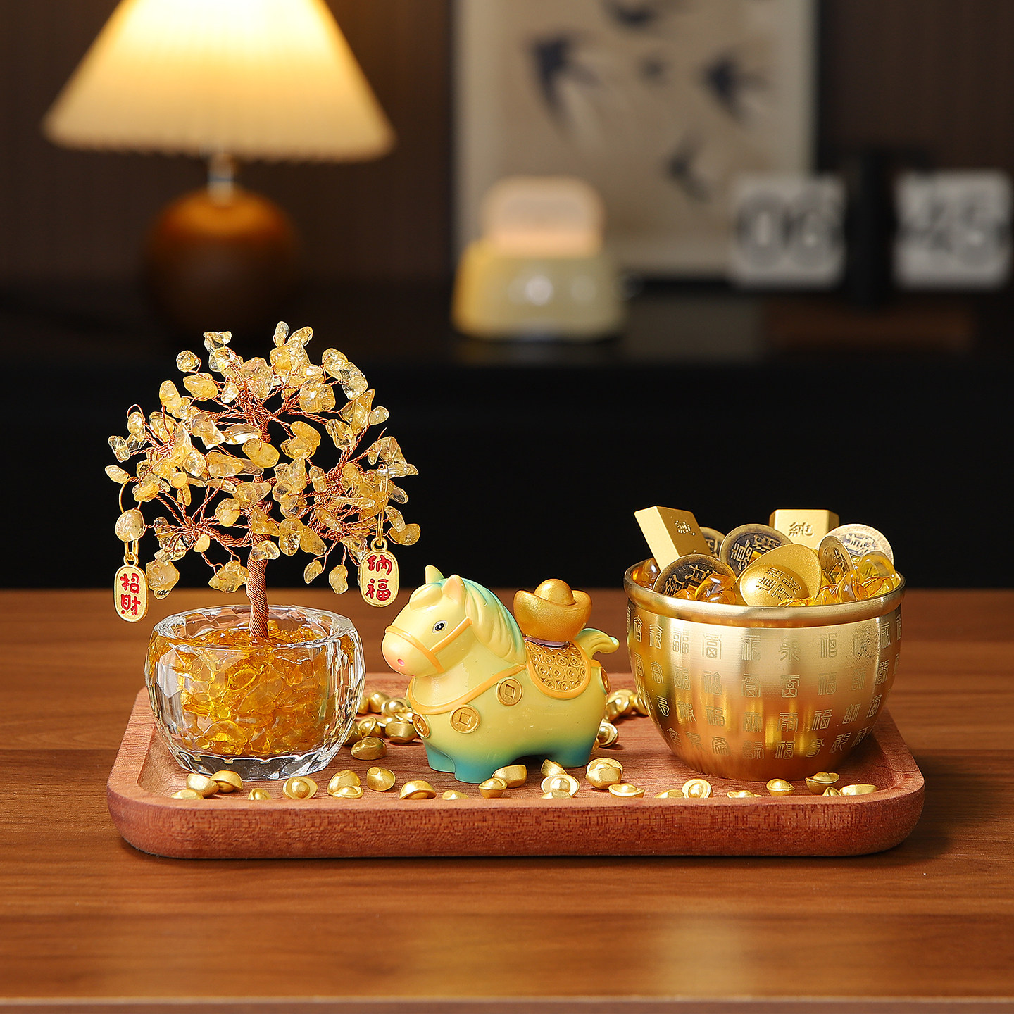 马上有钱黄水晶发财树入户玄关摆件家居装饰品新家氛围感布置好物,家居饰品,桌面摆件,淘宝优惠券,粉丝福利购,淘宝优惠卷