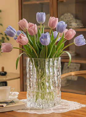 玻璃花瓶电视柜摆件ins客厅插花轻奢高级感小众餐桌面家居装饰品