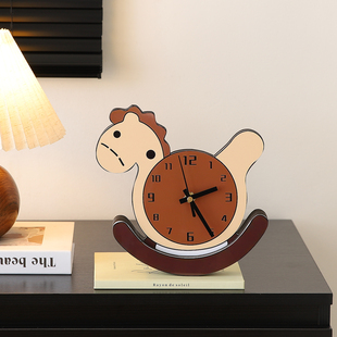 法式中古风电子桌面时钟摆件高颜值钟表摆台式静音座钟儿童房装饰