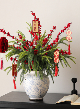 复古景德镇陶瓷花瓶客厅插花玄关茶几电视柜餐桌面摆件高级感小众