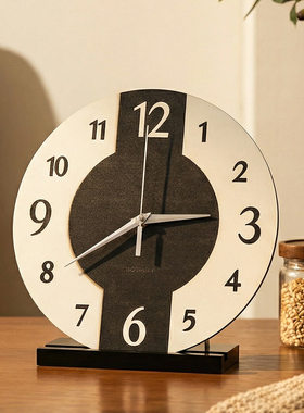 法式中古风时钟桌面摆件轻奢高档客厅复古座钟餐边电视柜家居装饰