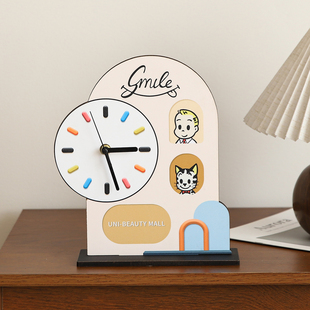 法式中古风创意轻奢高级感桌面时钟摆台式客厅家居电视柜座钟摆件