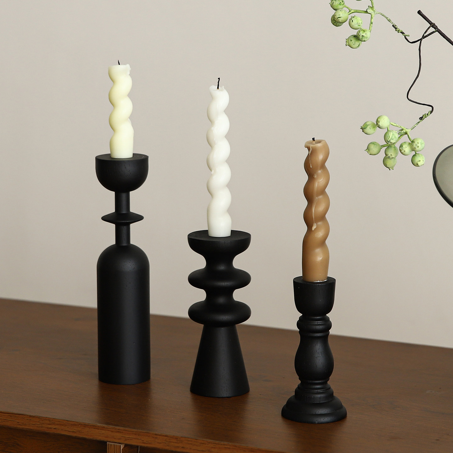 侘寂风复古烛台摆件样板房民宿酒店餐厅客厅桌面装饰品家居软装