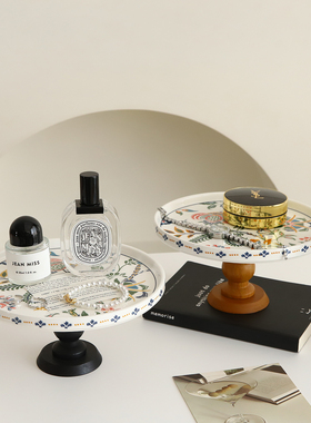 中古陶瓷复古香熏托盘摆件高级感小众首饰展示托盘新家氛围感好物