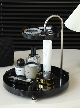 意式极简桌面化妆品收纳架摆件高级感小众入户玄关钥匙收纳置物架