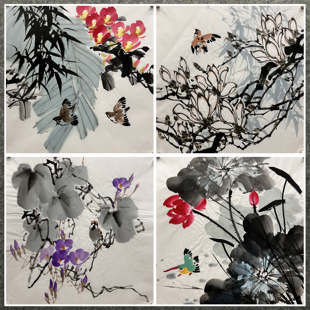 8墨锦轩精品装饰国画字画纯手绘三尺斗方花鸟画AV80102251-280