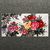 8墨锦轩客厅宣纸装 饰国画精品纯手绘家居花鸟四尺牡丹花开富贵02