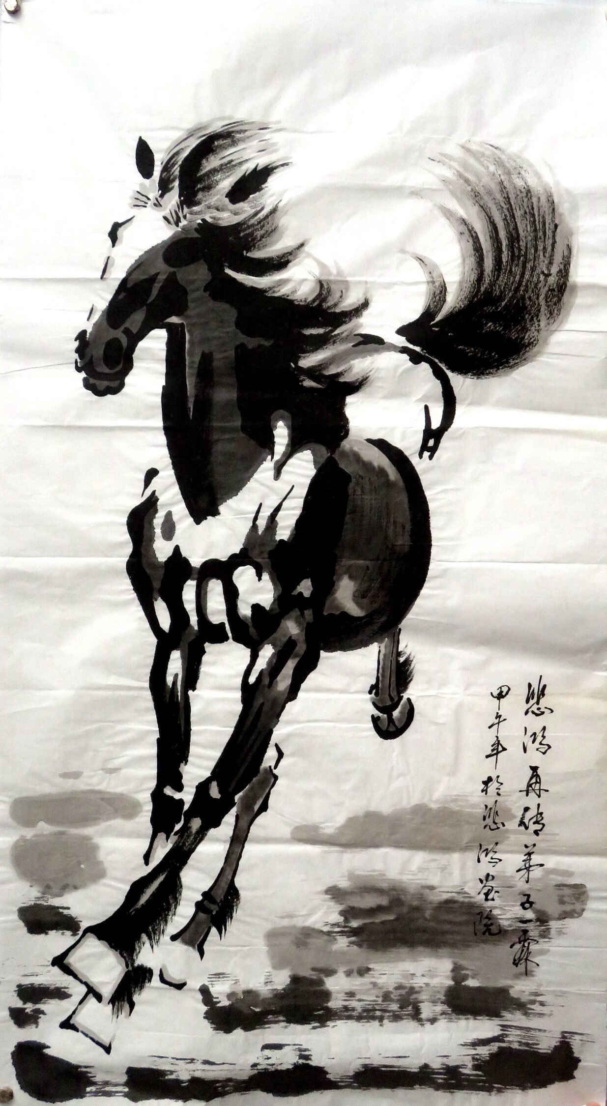 特价处理画面有污点国画纯手绘动物三尺马马到成功az10403343