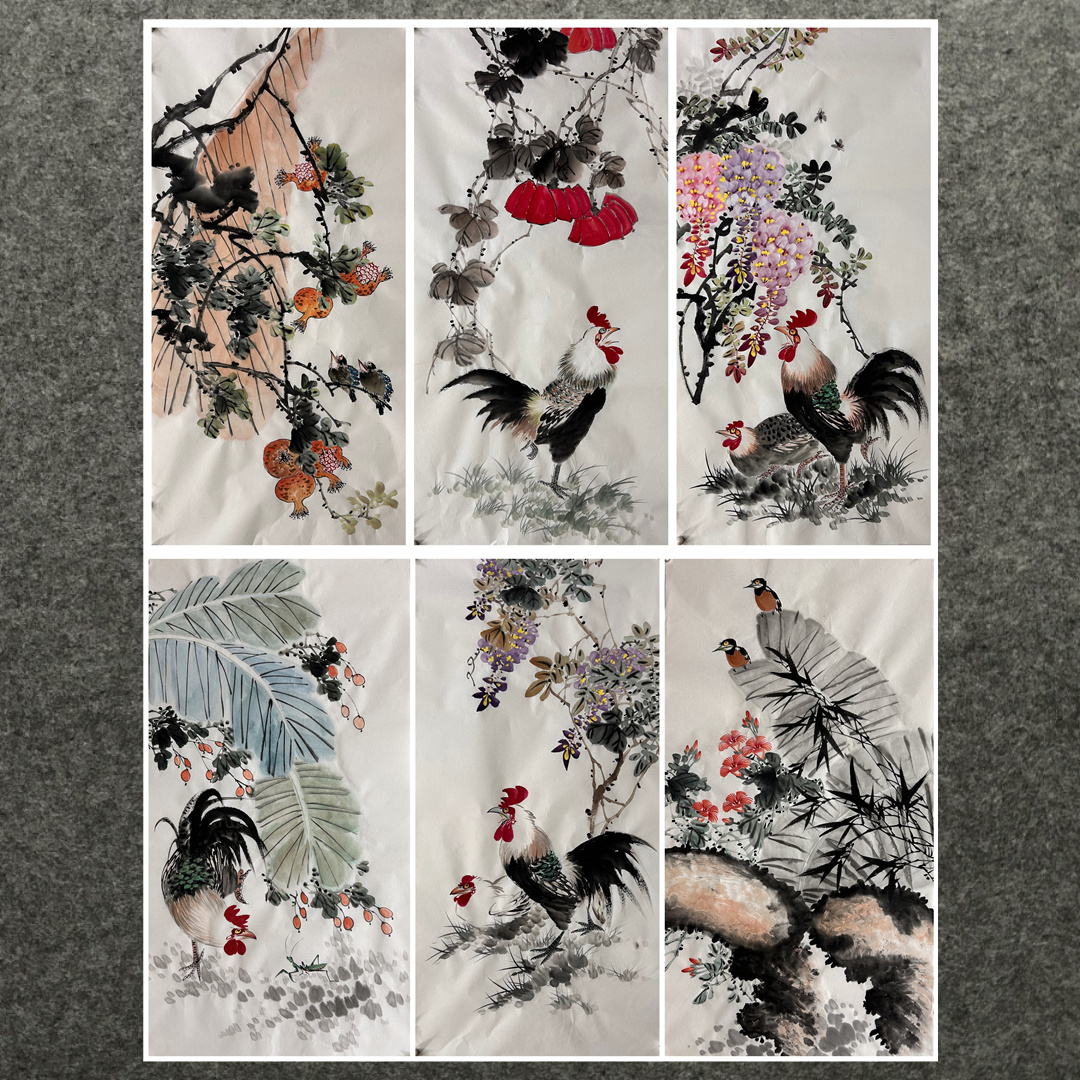 8墨锦轩中堂精品装饰国画酒店书画纯手绘三尺花鸟画水果蔬菜宣纸1图片