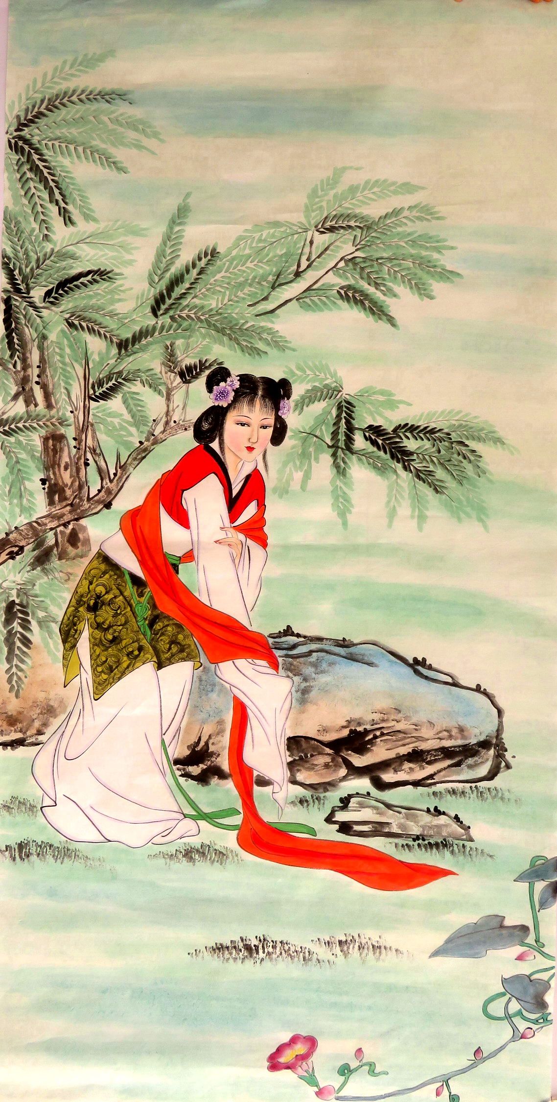 【8墨锦轩】国画工笔竖幅纯手绘四尺人物红楼梦金钗美女as1102410