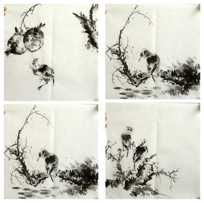 8墨锦轩宣纸国画画芯手绘花鸟画