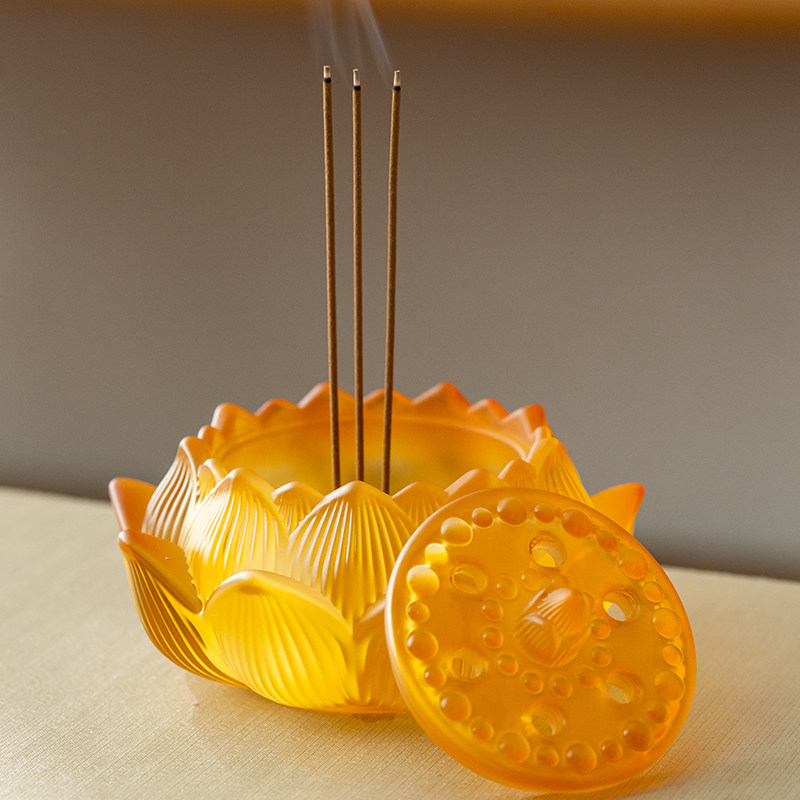 香炉供奉家用琉璃线香炉供佛烧香室内沉香熏香炉插香莲花熏炉焚香,家居饰品,香薰炉,淘宝优惠券,粉丝福利购,淘宝优惠卷