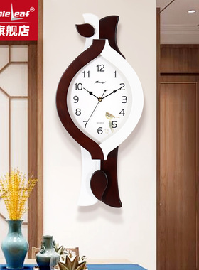 欧式现代白色挂钟装饰钟表客厅静音扫秒石英钟机芯挂表创意简时钟