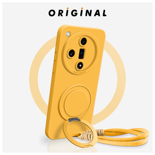 适用OPPOFindX7手机壳新款 x7Ultra带手腕挂绳oppo旋转支架解压齿轮7ultra防摔全包液态硅胶U高级感男女软外壳