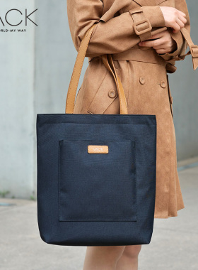 VACK女士单肩电脑包竖版极简托特包时尚购物拎包tote包通勤大容量挎包适用于华为苹果13寸联想小新14英寸