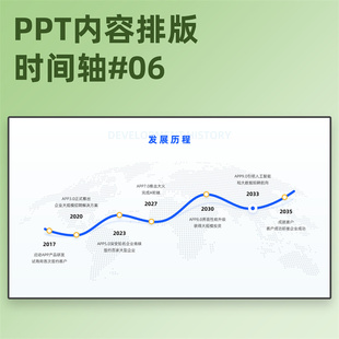 【2A06】PPT时间轴模板里程碑流程原创公司发展历程大事件