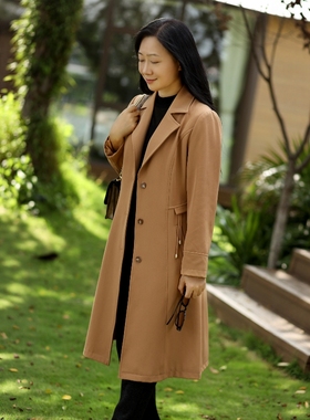 丹同款 琳丹乐2025秋冬新品时尚气质卡其风衣外套59016