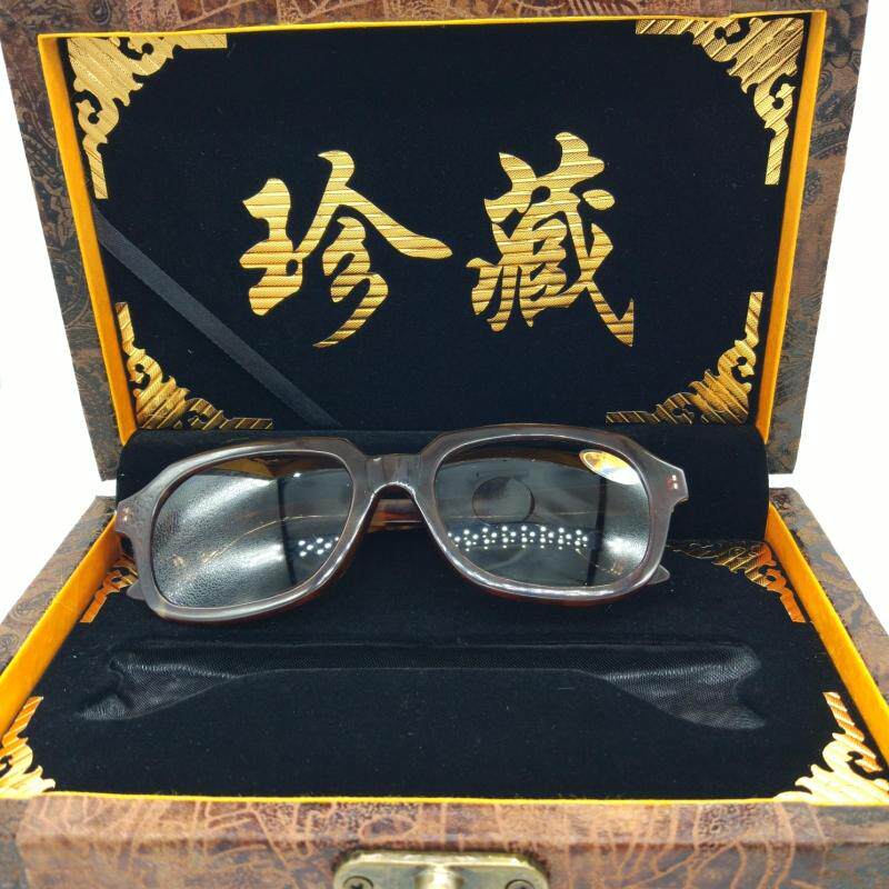 全框玳瑁色水晶眼镜框 东海天然石头镜 男女款竹叶青水晶太阳镜大