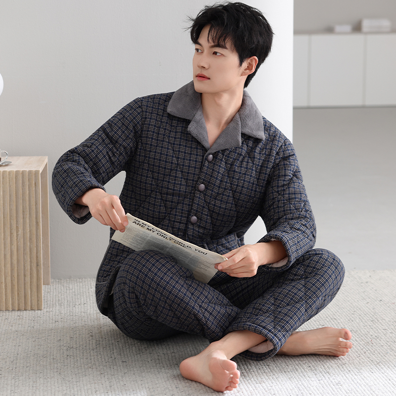 梭织夹棉男士冬季加绒加厚