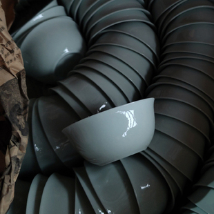 老货2004年薄荷绿卧足杯普洱茶杯工夫高温陶瓷釉下彩茶具家用50cc