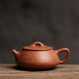 原矿紫砂降坡泥月荣〈石瓢壶〉内推孔功夫茶壶宜兴茶具家用送礼