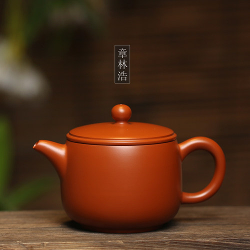 朱泥大开口易下茶手拉壶功夫茶壶