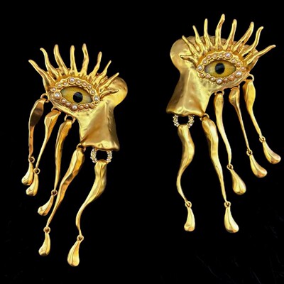 Schiaparelli  欧美火爆恶魔之眼夸张重工轻奢耳针