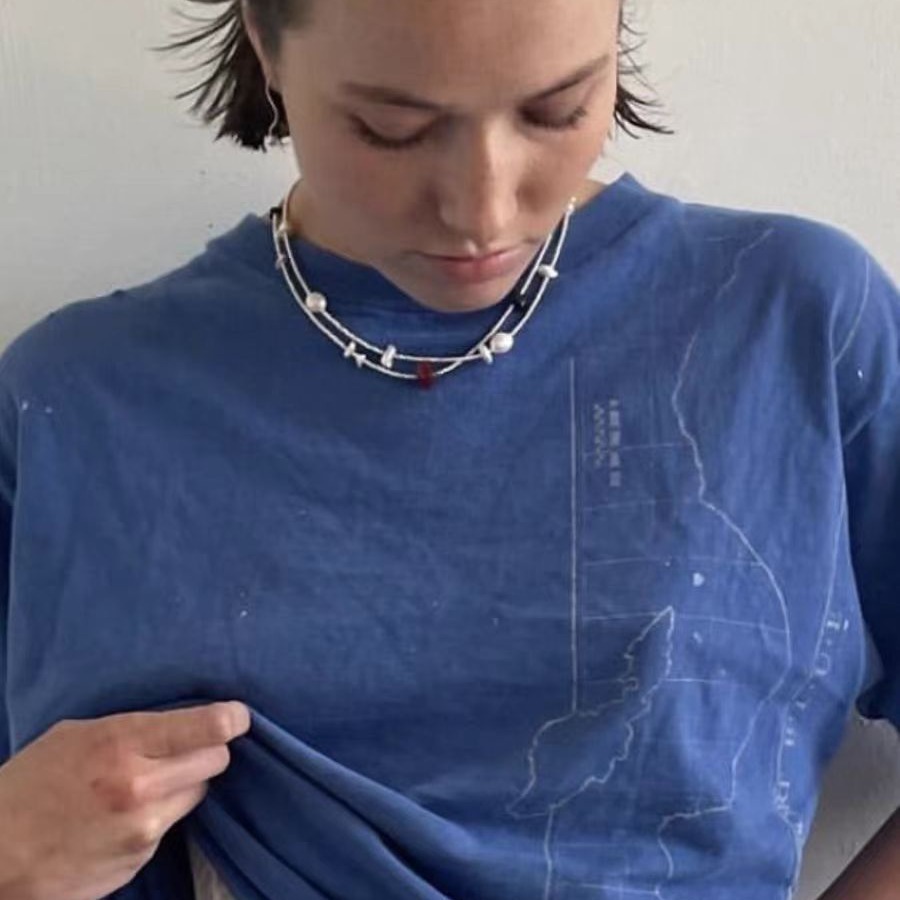 天然珍珠项链自制花瓣巴洛克小众天然石纯手工时髦百搭个性锁骨链