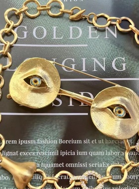 vintage夏帕瑞丽中古抽象鼻子项链重工系列时尚风潮项链