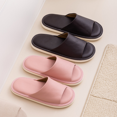 高档牛皮拖鞋夏天男士情侣家居家用真皮防滑室内地板软底凉拖鞋女