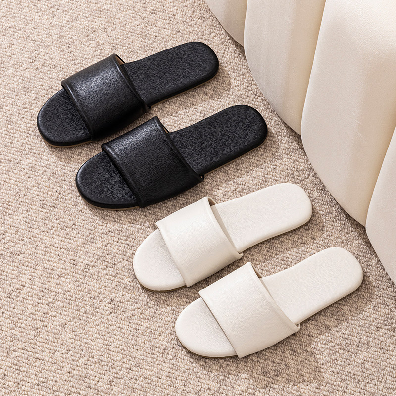 轻奢高级感牛皮拖鞋夏季男女家居家室内地板静音防滑全真皮凉拖鞋