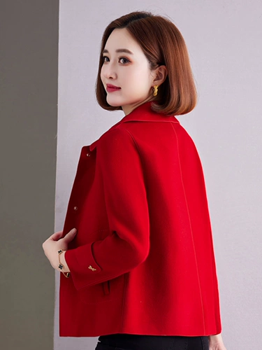 Осенняя элитная куртка, модное двусторонное шерстяное шерстяное пальто для матери, для среднего возраста, в западном стиле