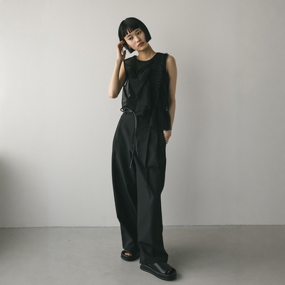 STYLEMIXER薄纱褶皱背心上衣