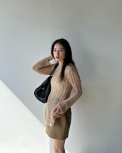 日代 CLANE SLIT CROCHET KNIT TOPS 24SS 后开衩钩编针织衫上衣