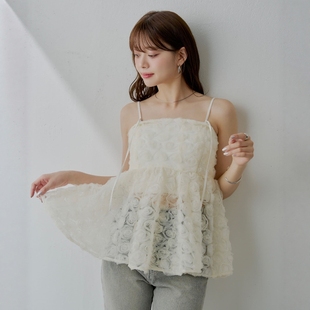 tulle peplum blouse 日代 玫瑰薄纱荷叶边衬衫 Rose 25SS Chico