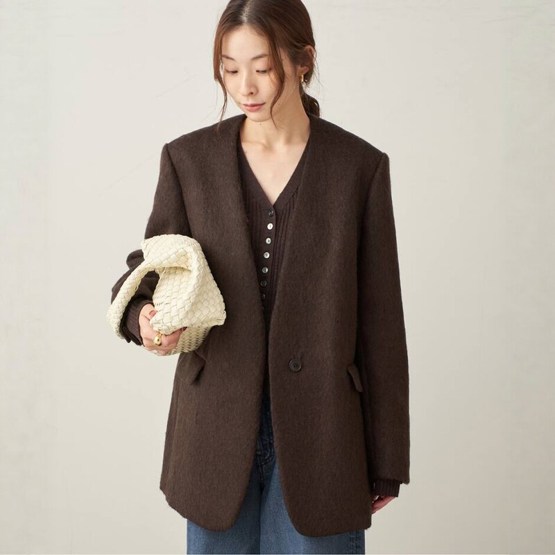 日代 Plage Shaggy Big Jacket 25AW 日本制羊毛混西装夹克外套