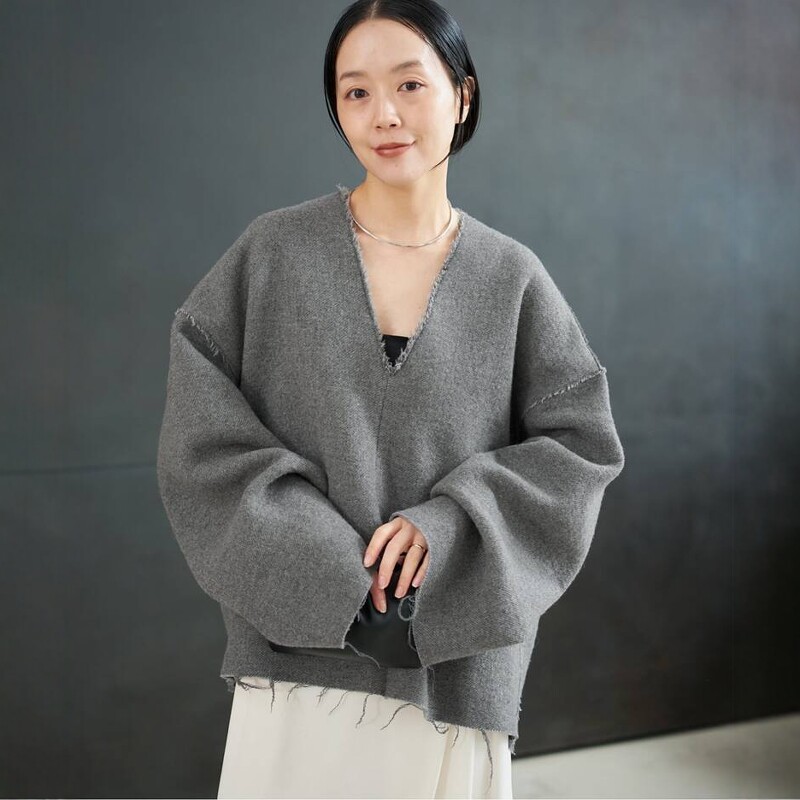 日代 Plage R'IAM Silhouette Blouse 25AW 宽松V领长袖衬衫上衣