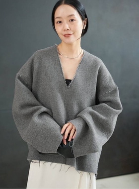 日代 Plage R'IAM Silhouette Blouse 25AW 宽松V领长袖衬衫上衣