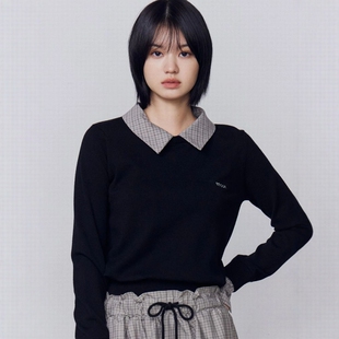 日代 EMODA Layered Shirt Knit 26SS 优雅格纹图案叠层针织衫