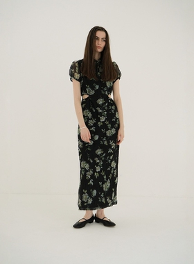 日代 CLANE SHEER FLOWER PUFF ONEPIECE 25SS 花朵泡泡袖连衣裙