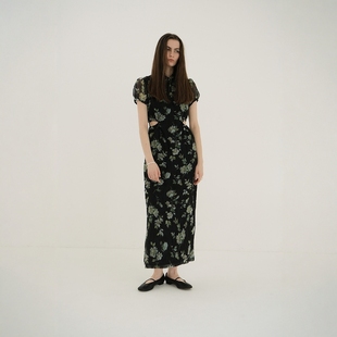 日代 CLANE SHEER FLOWER PUFF ONEPIECE 25SS 花朵泡泡袖连衣裙