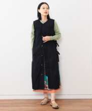 日代 BEAMS BOY Military Dress 24SS 侧边蝴蝶结无袖工装连衣裙