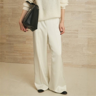 日代 Plage D satin press pants 26SS 优雅垂坠缎面阔腿休闲裤