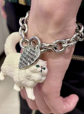 mmts猫咪造型爱心字母手链