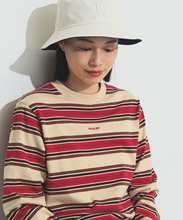 日代 BEAMS BOY Boy Border Long Sleeve 23AW 条纹刺绣长袖T恤