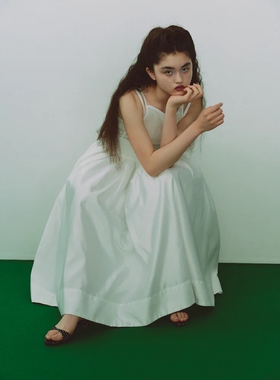 日代 Bibiy ASHLEY SUSPENDER SKIRT 25AW 优雅缎光褶皱吊带裙